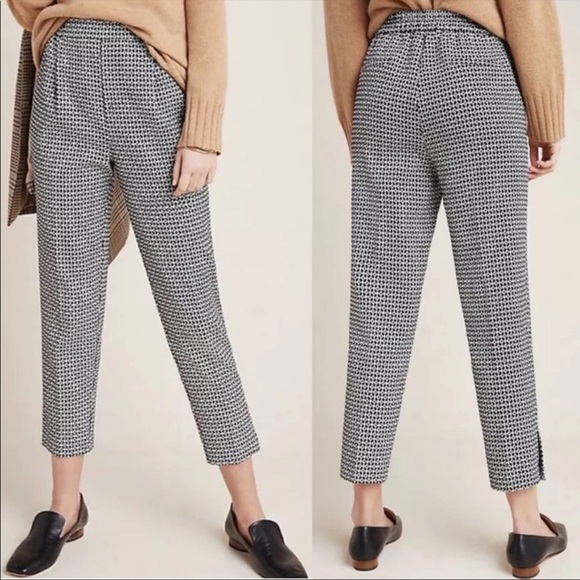 NWOT Anthropologie Larkin Jacquard Tapered Pant. Size Small. - Picture 1 of 5